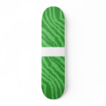 Pattern of Wavy Green Stripes. Skateboard Deck