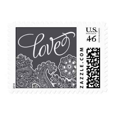 Pattern - Regalia Love - Gray Postage Stamp
