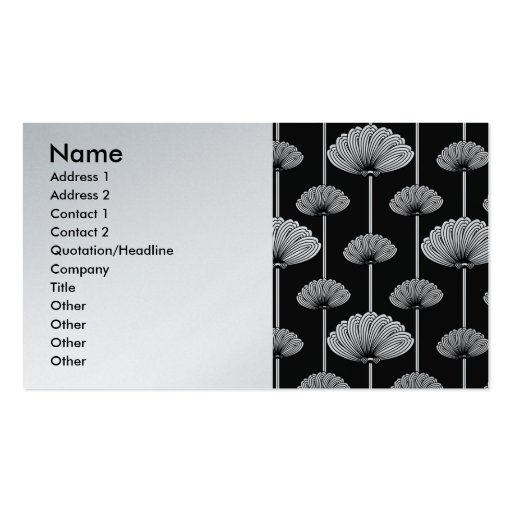 pattern_secbw, Name, Address 1, Address 2, Cont... Business Card Template (front side)