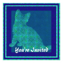 Pattern Stamp Cat Invitations