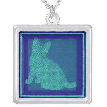 Pattern Stamp Cat Necklace