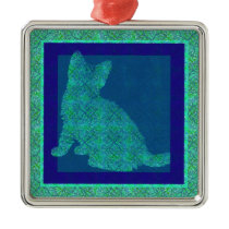 Pattern Stamp Cat Ornament