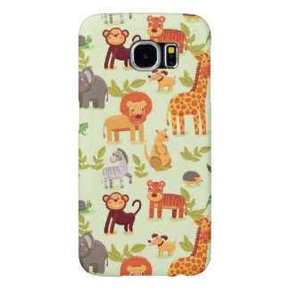 Pattern With Cartoon Animals Samsung Galaxy S6 Cases