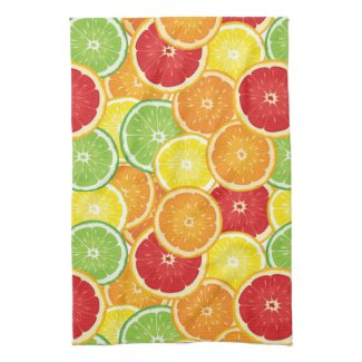 Pattern with citrus fruits towel