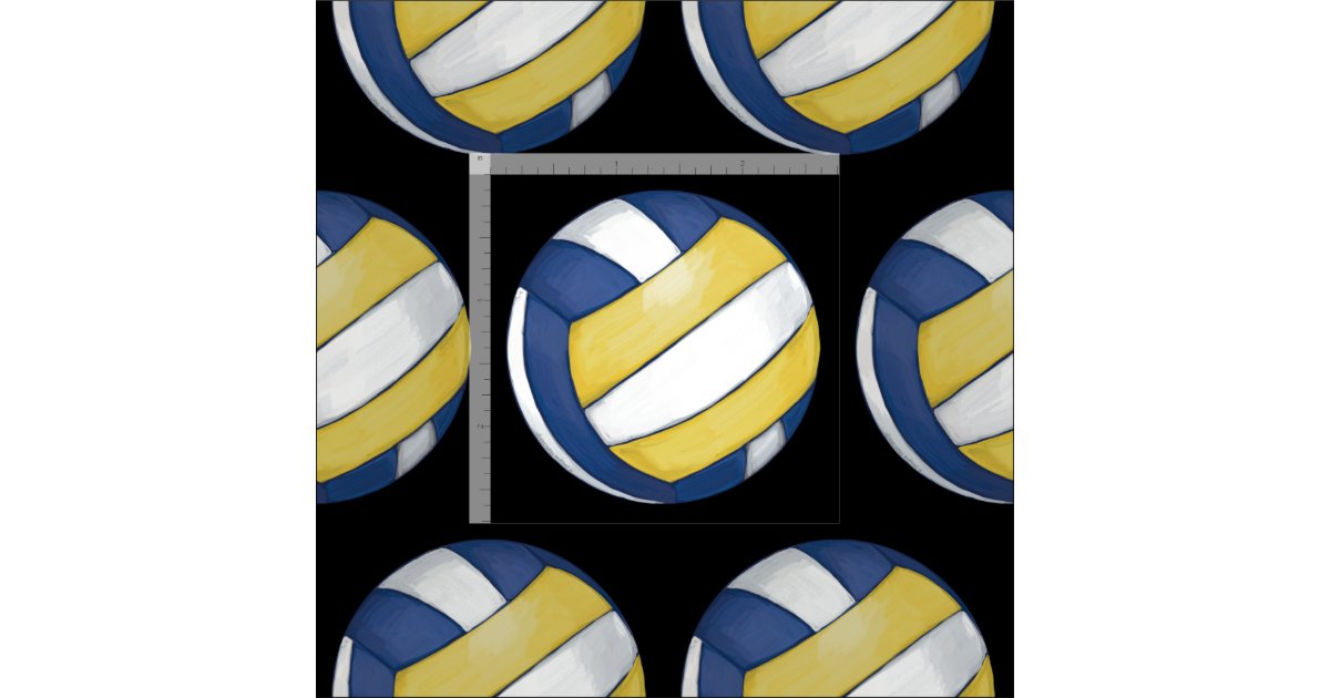 Pattern with Painted Volleyball Fabric Zazzle