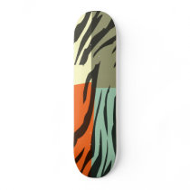 Pattern Zebra Abstract Art Custom 4 - Skateboard