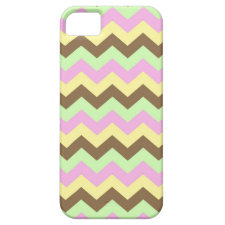 Pattern zigzags (pink, green, yellow and brown) iPhone 5 covers