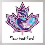 Patterned Applique Stitched Maple Leaf  10 posters