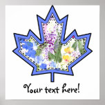 Patterned Applique Stitched Maple Leaf  12 posters