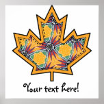 Patterned Applique Stitched Maple Leaf  13 posters