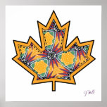 Patterned Applique Stitched Maple Leaf  13 posters