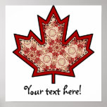 Patterned Applique Stitched Maple Leaf  14 posters