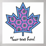 Patterned Applique Stitched Maple Leaf  15 posters