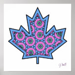 Patterned Applique Stitched Maple Leaf  15 posters