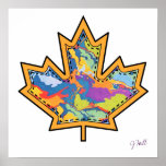 Patterned Applique Stitched Maple Leaf  16 posters