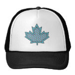 Patterned Applique Stitched Maple Leaf  17 Mesh Hats