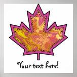 Patterned Applique Stitched Maple Leaf  1 posters