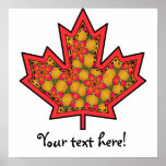 Patterned Applique Stitched Maple Leaf  20 posters