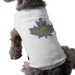 Patterned Applique Stitched Maple Leaf  6 Dog Tee Shirt