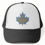 Patterned Applique Stitched Maple Leaf  6 Trucker Hats