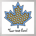 Patterned Applique Stitched Maple Leaf  6 posters