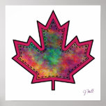 Patterned Applique Stitched Maple Leaf  6 posters