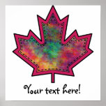 Patterned Applique Stitched Maple Leaf  6 posters