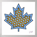 Patterned Applique Stitched Maple Leaf  6 posters