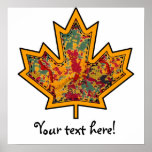 Patterned Applique Stitched Maple Leaf  7 posters