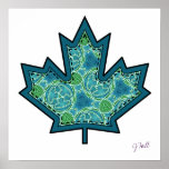 Patterned Applique Stitched Maple Leaf  8 posters