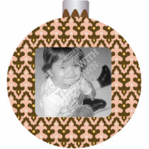 Patterned Christmas Ornament Ball Photo Frame photo sculptures