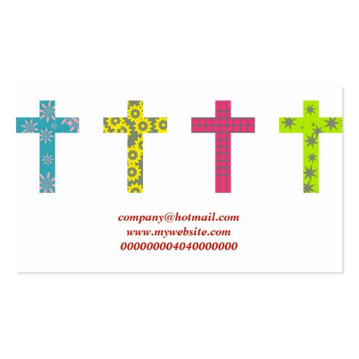 Patterned Crosses, Company Name Business Card Template (back side)