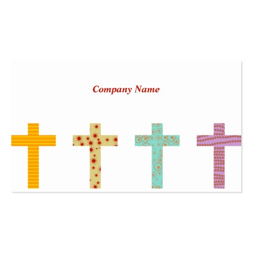 Patterned Crosses, Company Name Business Card Template (front side)