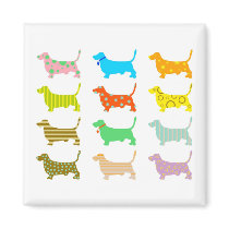 patterned-hound-dogs fridge magnet