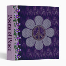 Patterned Peace Flower 3 Ring Binders