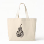 patterned pear tote bag