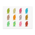 Patterned Penguins postcard