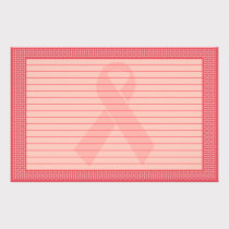 Patterned Pink Ribbon Lined stationery