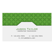 Patterned Split - Green Business Card Template