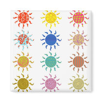 Patterned Suns magnets by prawny Patterned Suns magnets