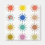 Patterned Suns Refrigerator Magnets