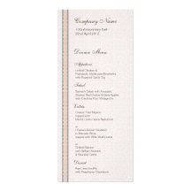 Patterns & Borders 1 Dinner Menu Custom Invitations