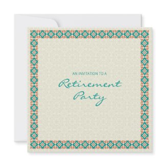 Patterns & Borders 3 Retirement Party Invitation invitation