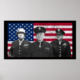 Patton, Eisenhower, and Doolittle print