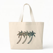 Paua Shell Palm Trees Canvas Bags