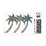 Paua Shell Palm Trees postage