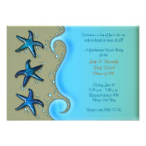 Paua Shell Starfish Beach Graduation Invitation