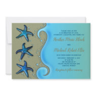 Paua Shell Starfish Wedding Invitation invitation