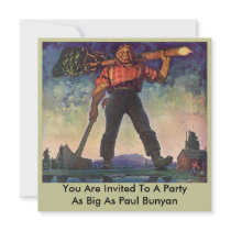 PAUL BUNYAN Giant Logging Woods Party Invitation