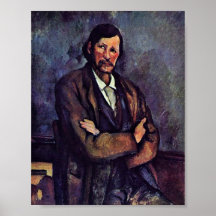 Paul Cezanne - hombre con los brazos doblados Posters